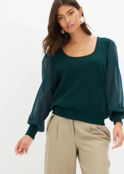 Pull doux en fine maille de viscose majoritaire