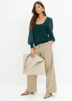 Pull doux en fine maille de viscose majoritaire