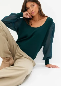 Pull doux en fine maille de viscose majoritaire