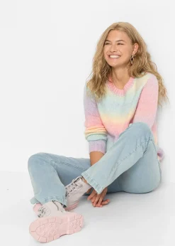 Pull doux en grosse maille contenant de la laine