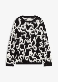 Pull doux en jacquard, viscose mélangée