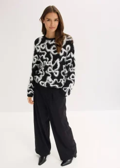 Pull doux en jacquard, viscose mélangée