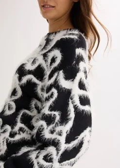 Pull doux en jacquard, viscose mélangée