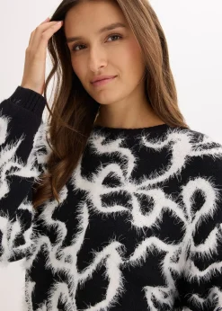 Pull doux en jacquard, viscose mélangée