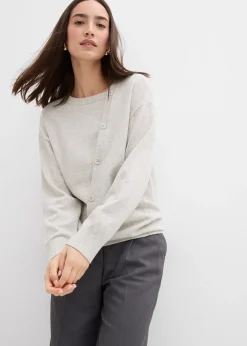 Pull en fine maille à boutons asymétriques