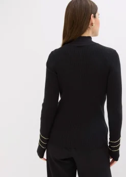 Pull en fine maille à chaînes dorées