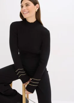 Pull en fine maille à chaînes dorées