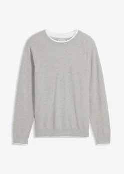 Pull en fine maille à col double