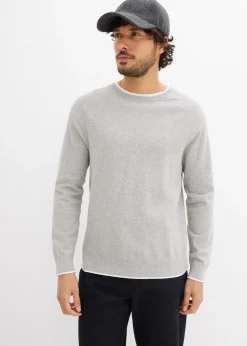 Pull en fine maille à col double