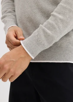 Pull en fine maille à col double