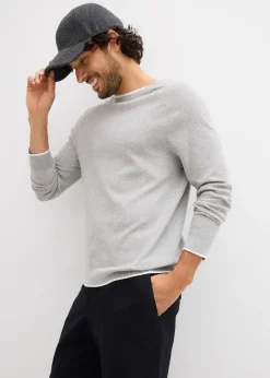 Pull en fine maille à col double