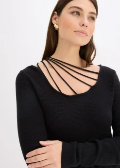 Pull en fine maille à décolleté plongeant