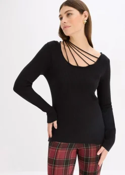 Pull en fine maille à décolleté plongeant