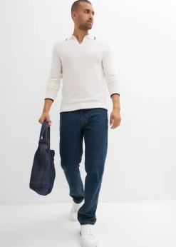 Pull en fine maille à détails contrastants