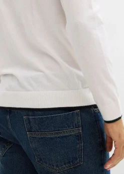 Pull en fine maille à détails contrastants