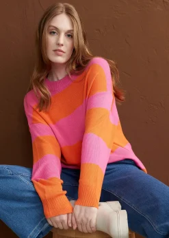 Pull en fine maille à larges rayures