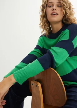 Pull en fine maille à larges rayures