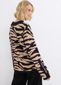 Pull en fine maille à motif léopard