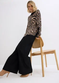 Pull en fine maille à motif léopard