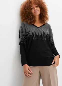 Pull en fine maille avec strass