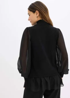 Pull en fine maille avec empiècement blouse