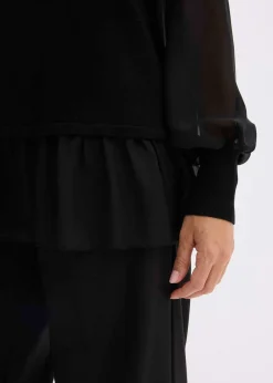 Pull en fine maille avec empiècement blouse