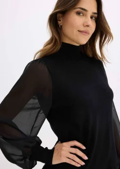 Pull en fine maille avec empiècement blouse
