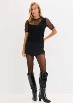 Pull en fine maille avec empiècement mesh