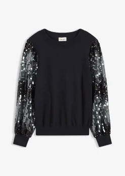 Pull en fine maille avec manches à sequins