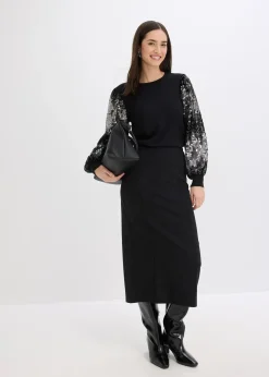 Pull en fine maille avec manches à sequins