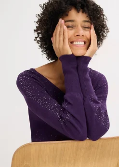 Pull en fine maille avec strass