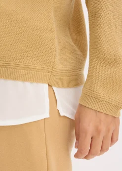 Pull en fine maille avec empiècement chemisier