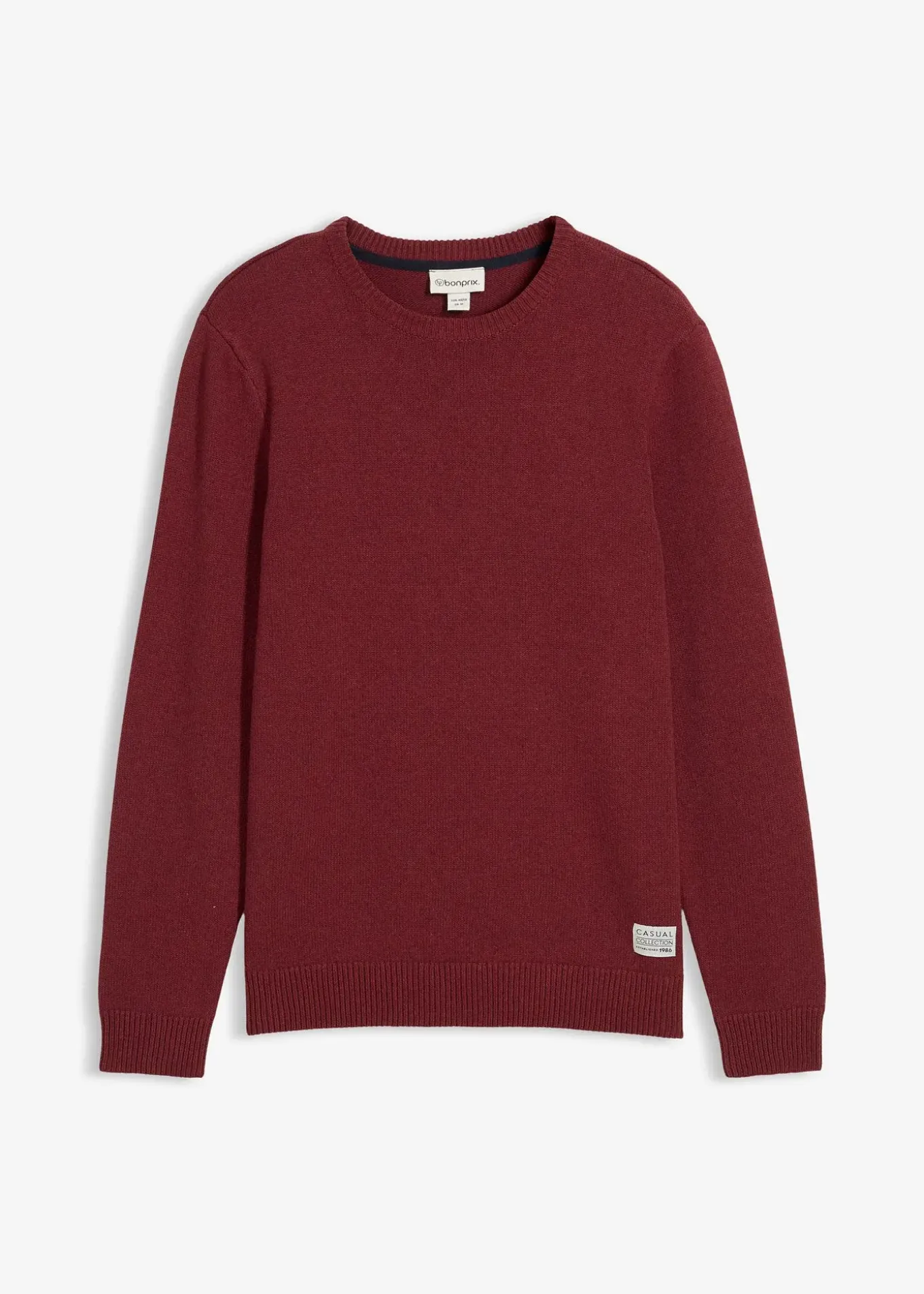 Pull en fine maille, coton recyclé majoritaire