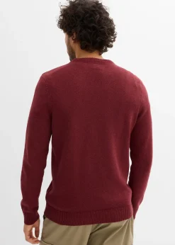 Pull en fine maille, coton recyclé majoritaire