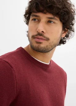 Pull en fine maille, coton recyclé majoritaire