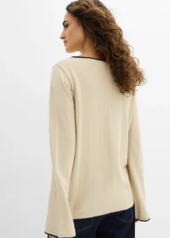 Pull en fine maille de coton mélangé