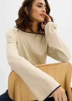 Pull en fine maille de coton mélangé