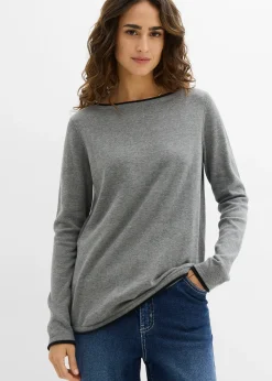 Pull en fine maille de coton mélangé