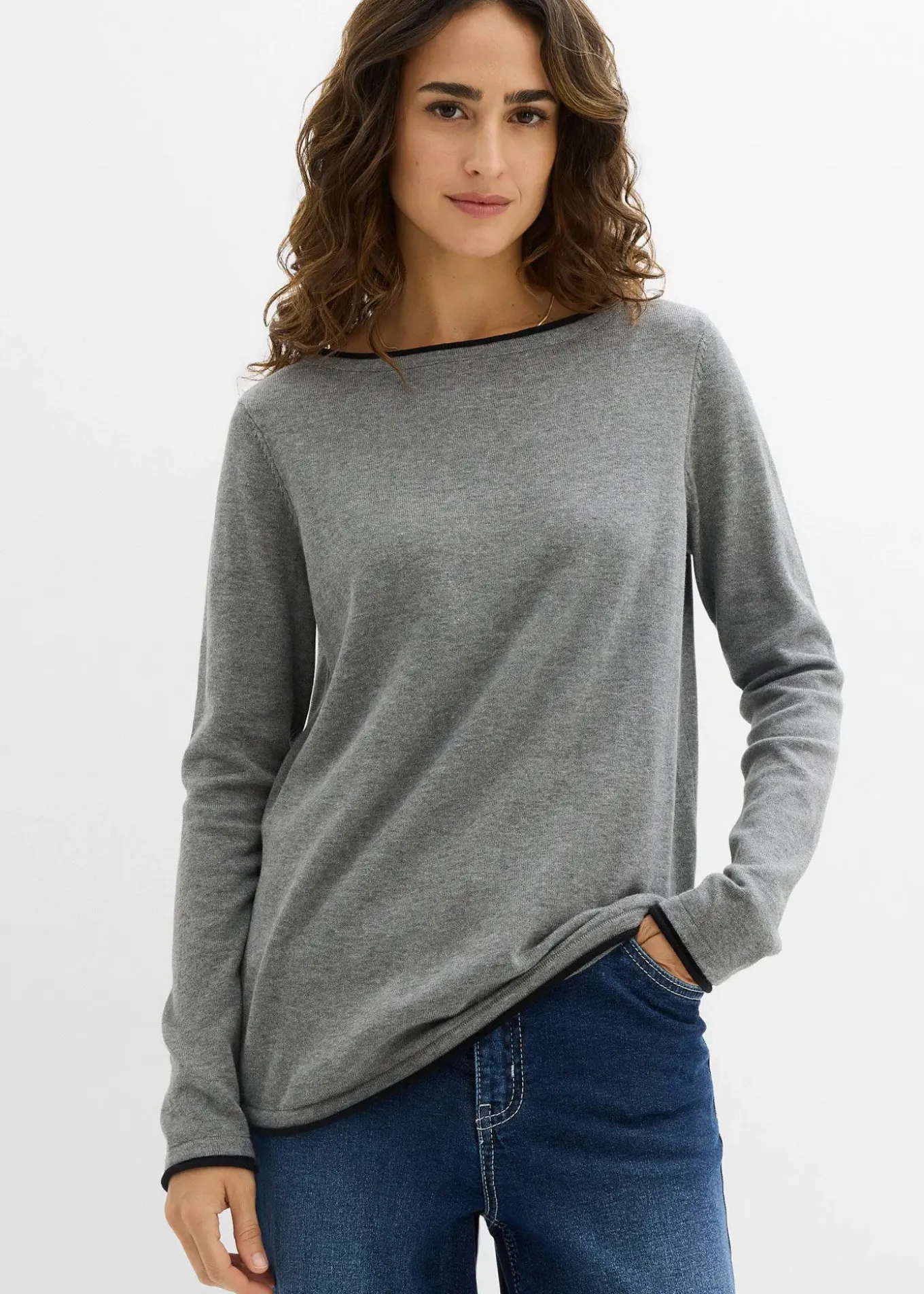 Pull en fine maille de coton mélangé