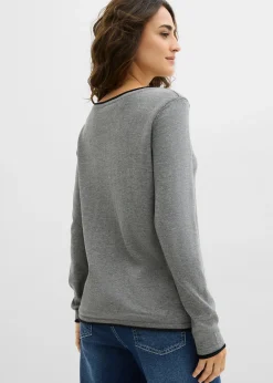 Pull en fine maille de coton mélangé