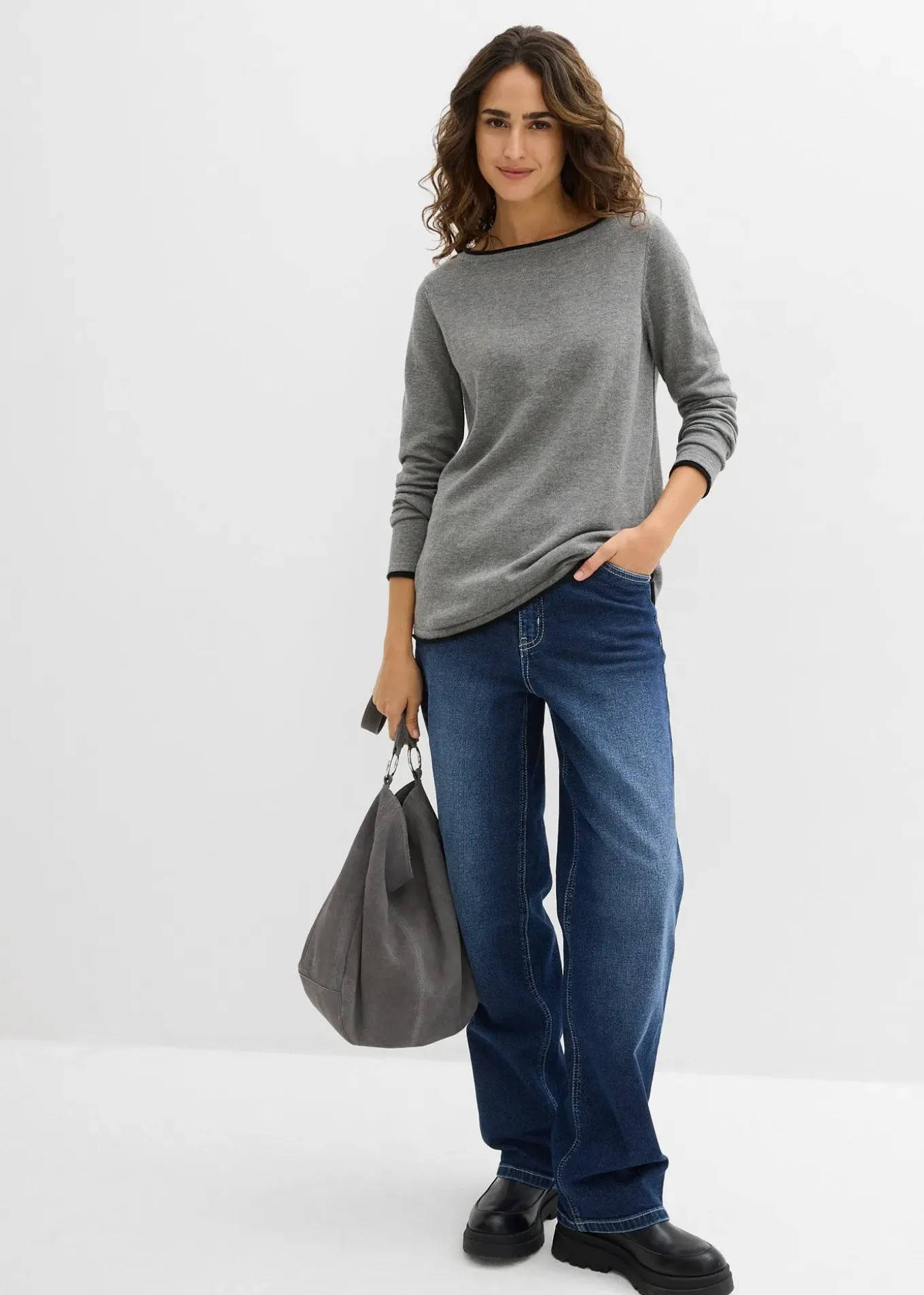 Pull en fine maille de coton mélangé