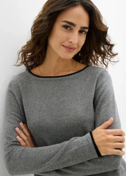 Pull en fine maille de coton mélangé