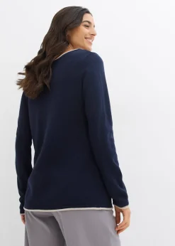 Pull en fine maille de coton mélangé