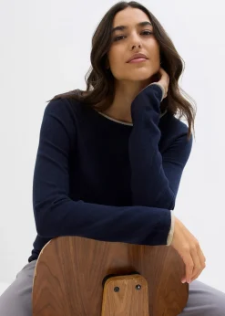 Pull en fine maille de coton mélangé