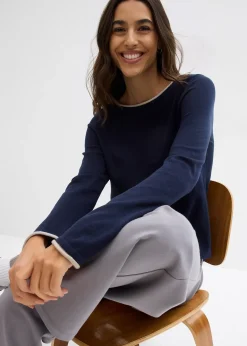 Pull en fine maille de coton mélangé