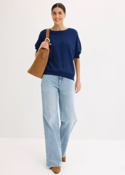 Pull en fine maille de coton mélangé