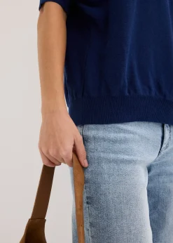 Pull en fine maille de coton mélangé