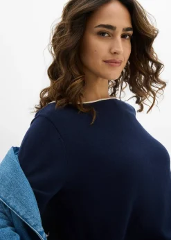 Pull en fine maille de coton mélangé