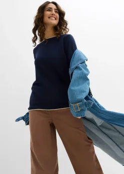 Pull en fine maille de coton mélangé