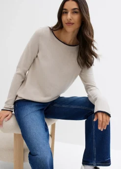 Pull en fine maille de coton mélangé